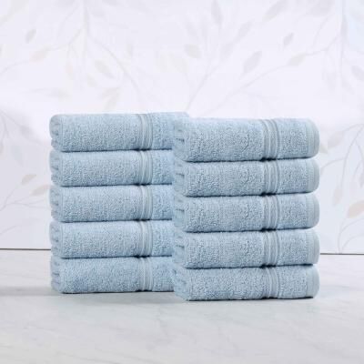 Superior 100% Egyptian Cotton 600 GSM Washcloths (10‑Pack) – Highly Absorbent Face Towels, Soft & Quick‑Dry
