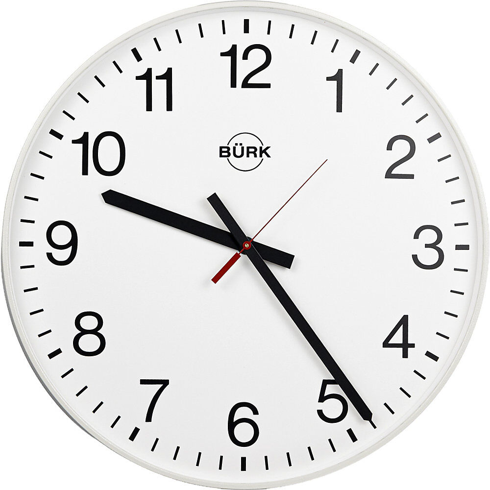 kaiserkraft Wanduhr - die Universelle, Ø 400 mm, Quarzuhrwerk, mit Zahlen