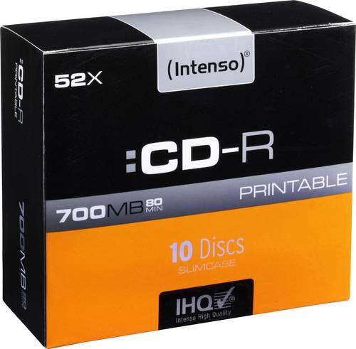 Intenso 1801622 CD-R 80 Rohling 700 MB 10 St. Slimcase Bedruckbar