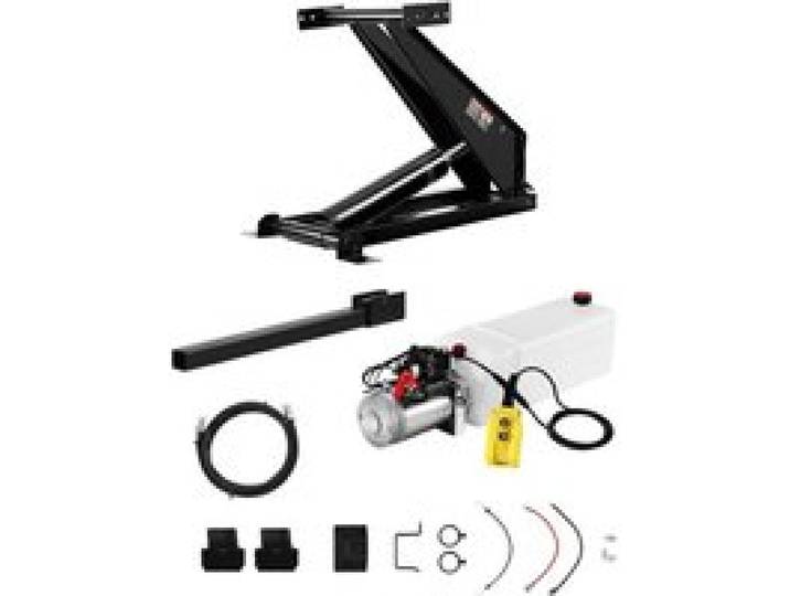 VEVOR Système de Levage Hydraulique de Camion-benne Capacité 10 T, Kit de Mini Centrale Hydraulique pour Remorque Basculante avec Pompe Hydraulique 12 V, pour Camion à Benne Basculante, Transport