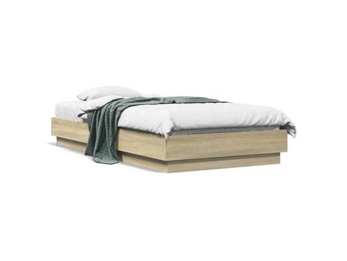 Cadre 90x190 cm sans matelas lumières LED décoratives mini format lumineux solide adapté petite chambre enfant sous combles