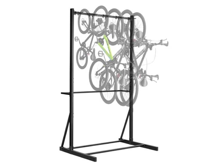 VEVOR Support à Vélo 5 Vélos Porte-vélos avec 5 Crochets Robustes\, Support Rangement Bicyclette en Acier au Carbone\, Capacité de Charge 136 kg\, Range Vélo Vertical pour Garage\, Salon\, Abri Intérieur