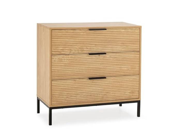 HOMN LIVING Kommode Mónica 3 schubladen Eiche-Optik, 80 cm (Breite) 40 cm (Tiefe) 80 cm (Höhe)