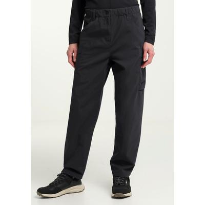 Cargohose JACK WOLFSKIN "YUMA CARGO PANTS W", Damen, Gr. 38, Normalgrößen, schwarz, Obermaterial: 66% Polyester, 34% Baumwolle. Futter: 65% Polyester, 35% Baumwolle, Hosen Cargohose, Cargohose, strapazierfähig, komfortabel