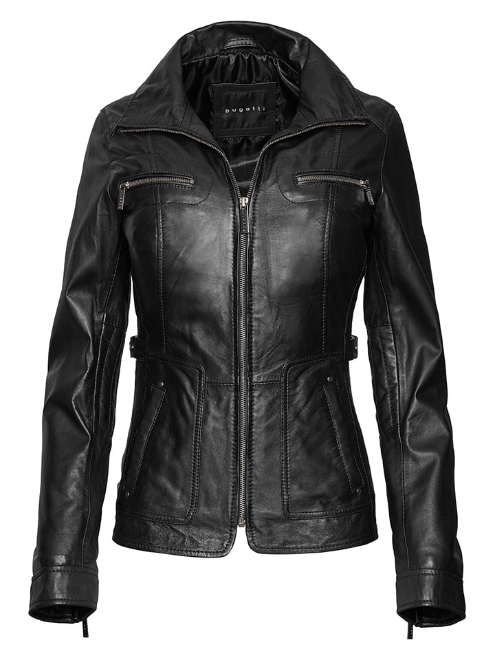 Bugatti Lederjacke in Schwarz - 40