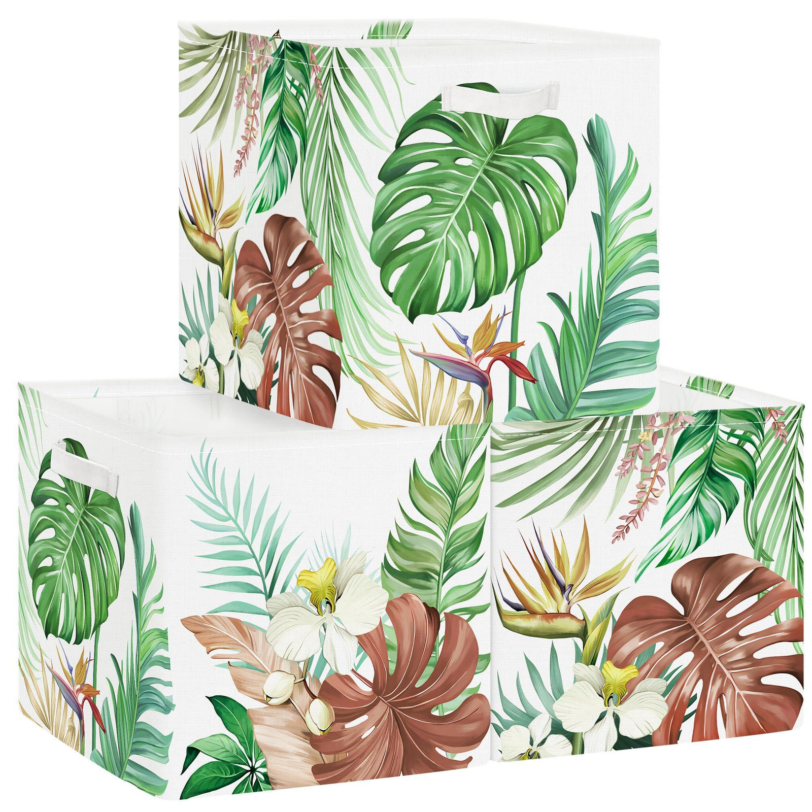 Dripio Set van 3 Opbergboxen met Handgrepen, Opvouwbaar, Textiel, Solid