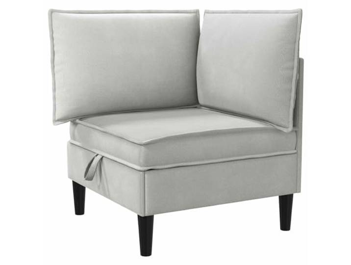 Makastle EckSofa Couch mit Stauraum Hellgrau Samt