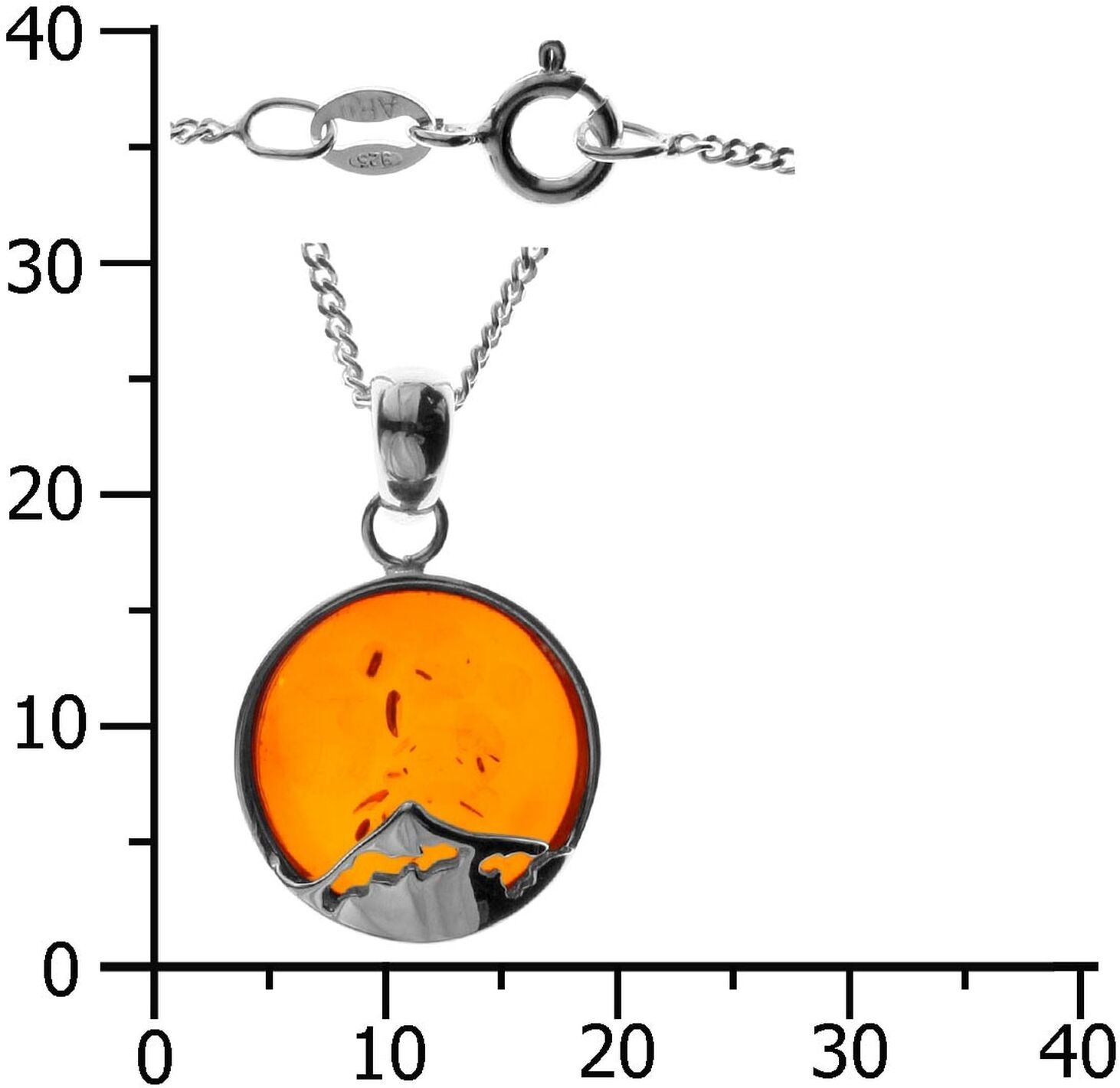 Kette mit Anhänger OSTSEE-SCHMUCK "Ostsee-Schmuck Kette mit Anhänger Fischland-Darß-Zingst" Gr. 50, silber, Halsketten, Damen, 50cm, Silber 925 (Sterlingsilber), L: 42