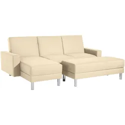 FUNKTIONSSOFA mit Hocker Katryna Flachgewebe beige