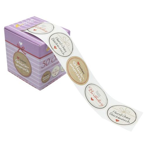 AVERY Zweckform 50 Aufkleber 56814 Herzlichen Glückwunsch