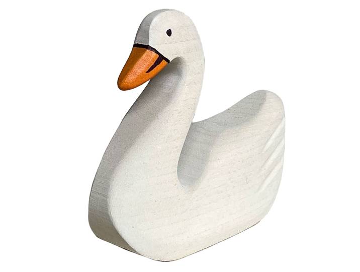 Holztier Schwan, handgefertigt, 15 x 8 x 3 cm