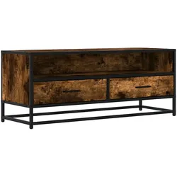 Helloshop26 - Industriell gestaltetes TV-Möbel mit viel Stauraum 100 x 34,5 x 40 cm aus geräuchertem Eichenholz-Verbundwerkstoff 02_0049590
