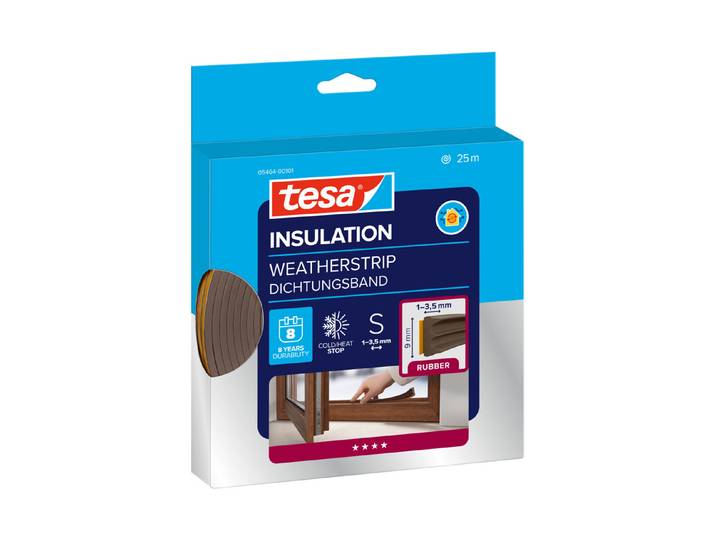 Tesa Tesamoll Gummidichtung E-Profil Braun 25 m