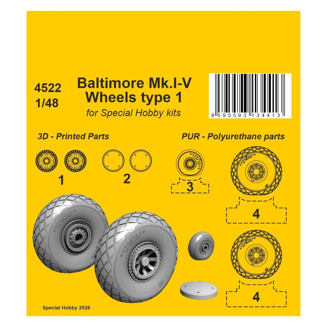 CMK Baltimore Mk.I-V Wheels for Special Hobby (129-4522)