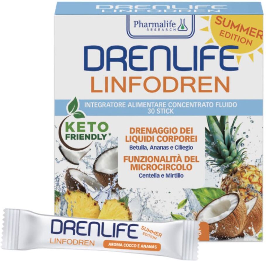 PHARMALIFE RESEARCH Srl Drenlife Linfodren Summer, 30 Stick