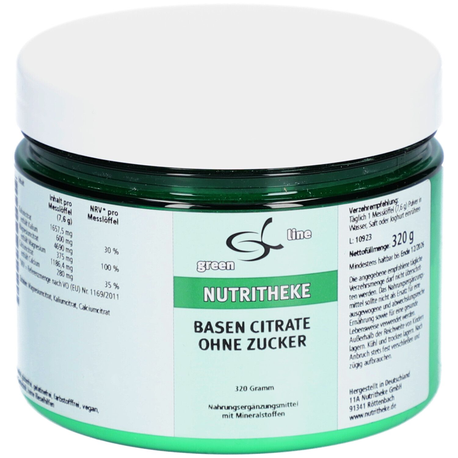 Basen Citrate N ohne Zucker Pulver 320 g