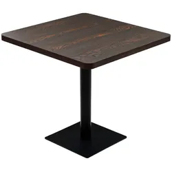 DELUKE Bistrotisch MARV Quadratisch 80x80x75cm Dunkle Esche  | Esstisch eckig kleiner Tisch Cafe Gartentisch Balkontisch Outdoortisch
