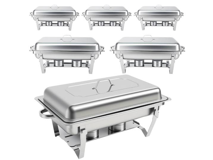 Ensemble de réchauds de buffet en acier inoxydable 316 pour la restauration, avec couvercles et supports, chauffe-plats pour fêtes, banquets et mariages