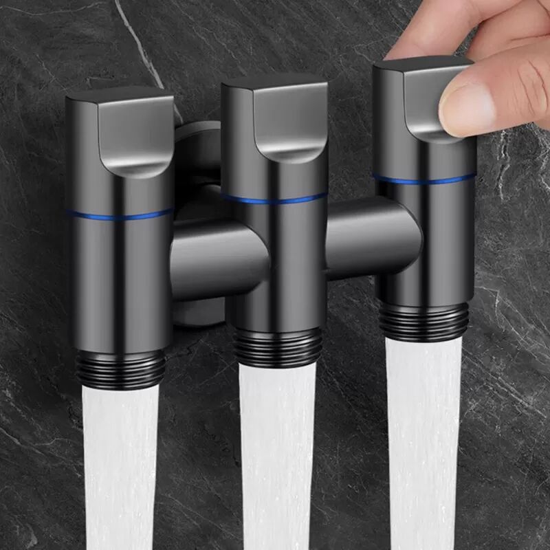 INF Vanne triple sortie - acier inoxydable galvanisé Gris