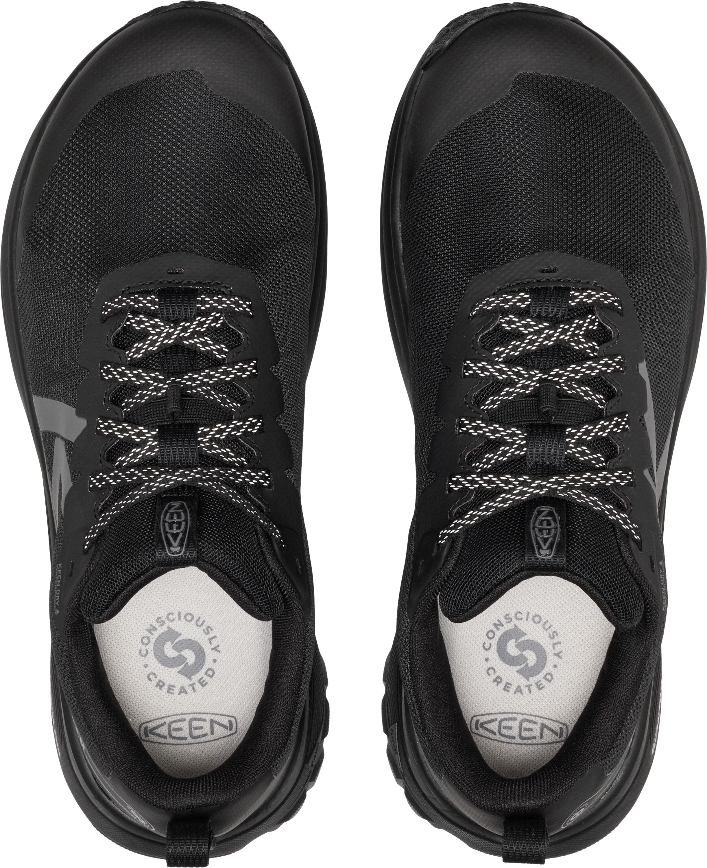 Trailrunningschuh KEEN "ROAM WP", Herren, Gr. 45, schwarz (schwarz, schwarz), Synthetik, Schuhe Trailrunningschuh, wasserdicht, atmungsaktiv schwarz, schwarz 45