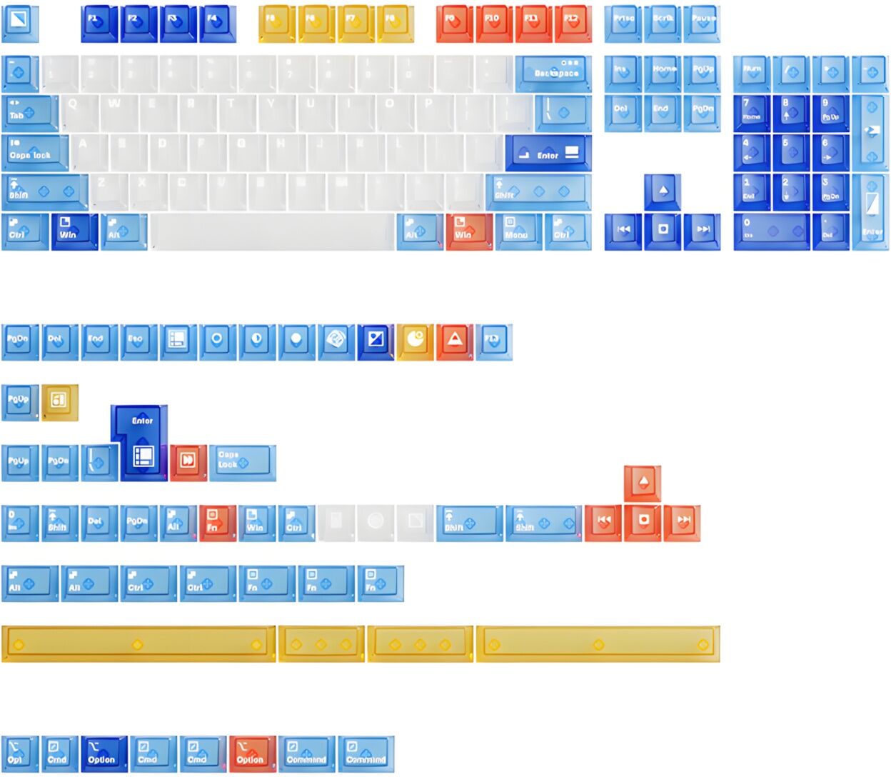 Keymoji Mondrian Clear Keycap Set