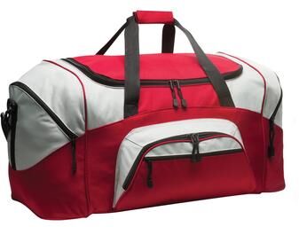 Port Authority BG99 Standard Colorblock Sport Duffel in Red/Gray size OSFA   Polyester Blend BG99C