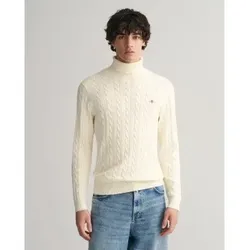 Gant für Herren. 8050607 Beigefarbener Strickpullover mit Achten (S), Lässig, Baumwolle