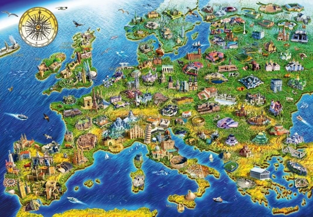 Bluebird Puzzel Europese Bezienswaardigheden met 1000 stukjes