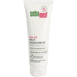 sebamed Handcreme Akut Urea 5%, parfümfrei, Panthenol, Allantoin und Bisabolol, für trockene Haut, 75 ml