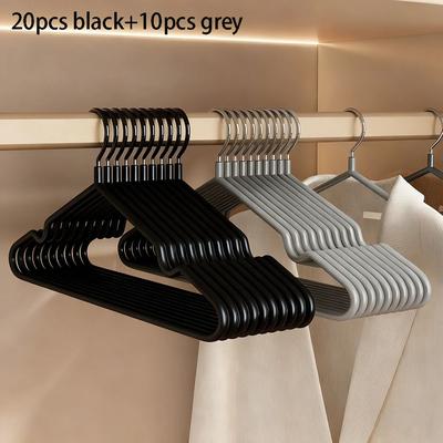Inspire Select 20 30Pcs Heavy Duty Metal Clothes Hangers Anti Slip Space Saving Closet & Garage Organizer black Gray 30 Pcs