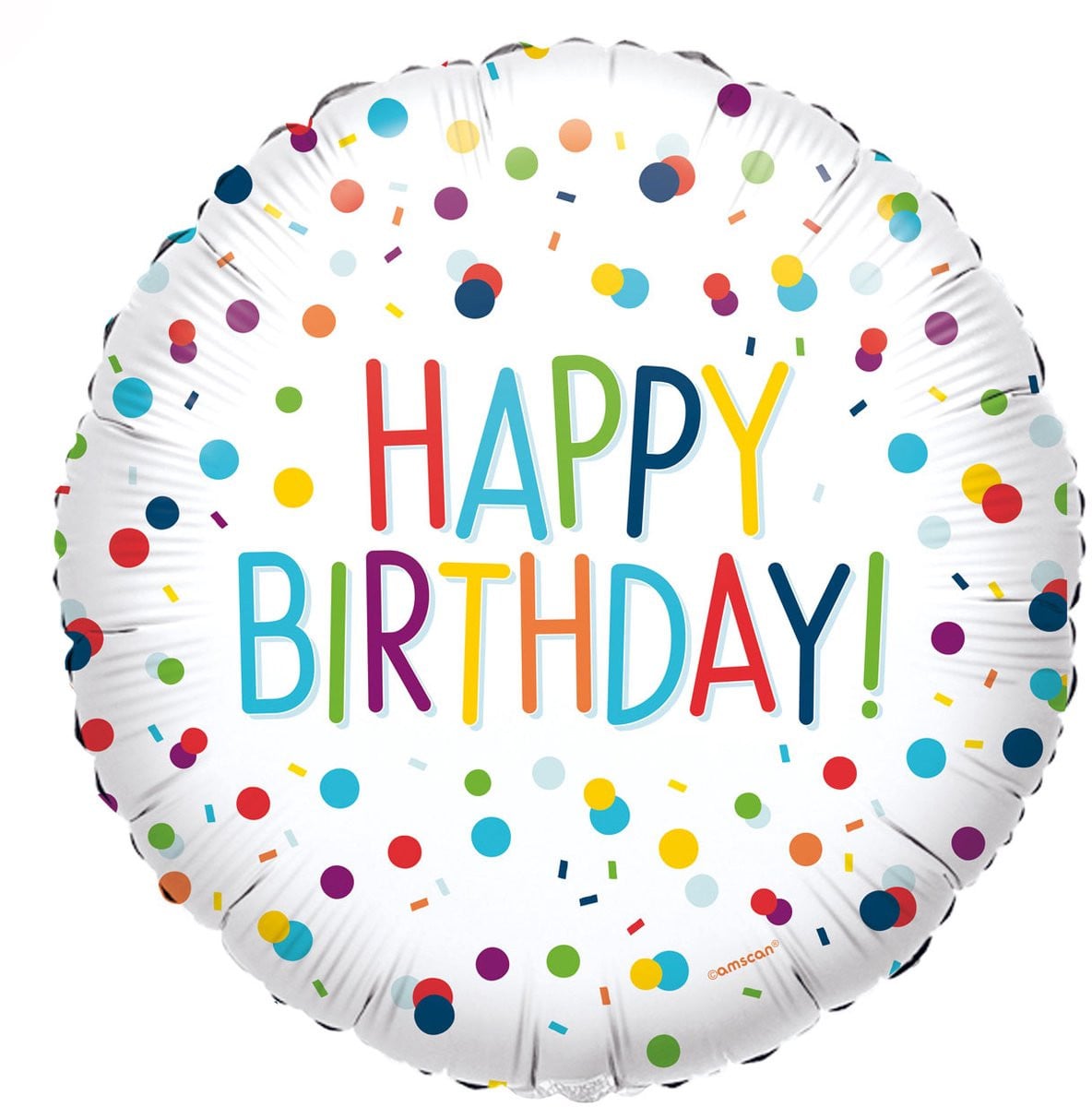 Folieballon Happy Birthday met confetti