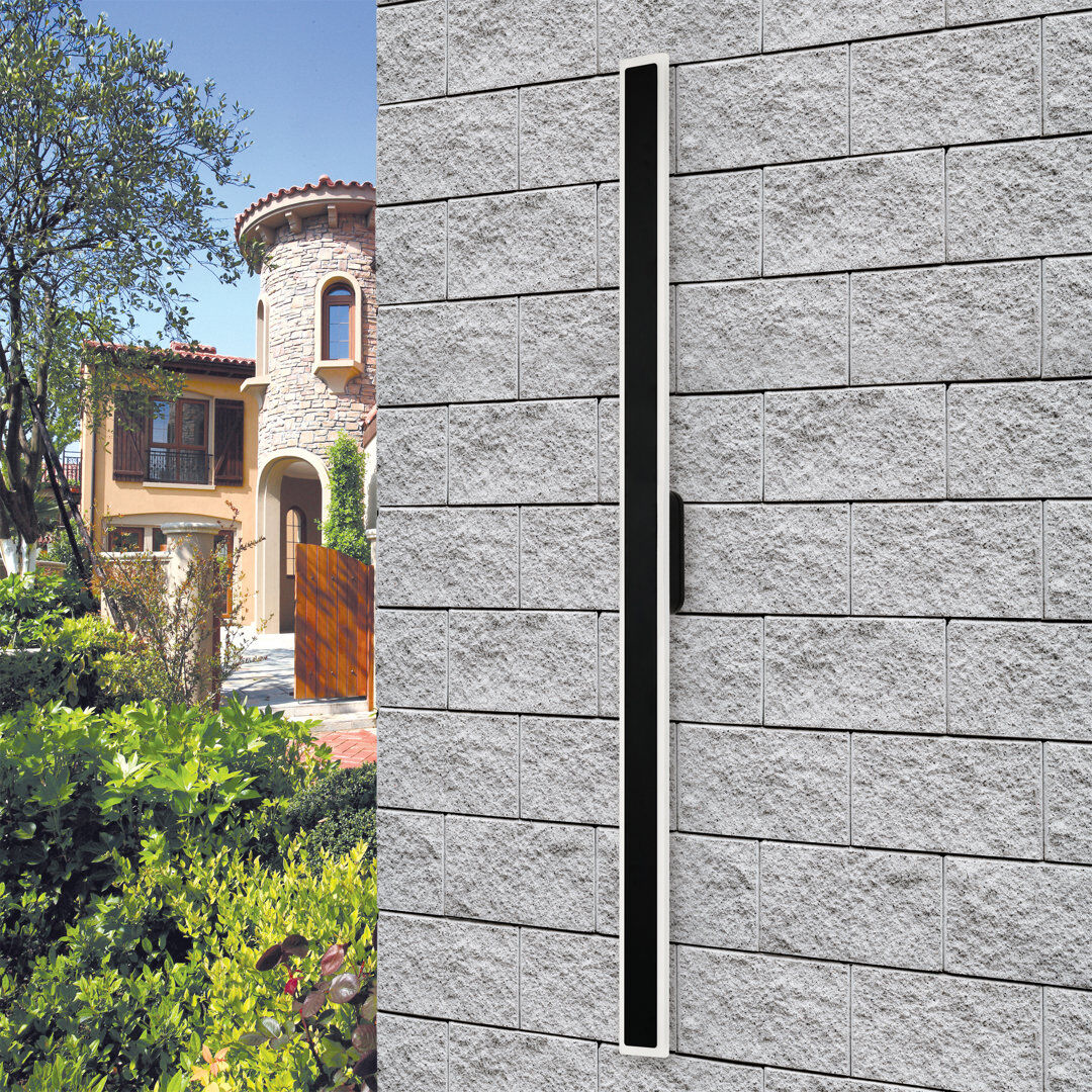 Metro Astacia LED Wall Light, IP54 Weatherproof, Indoor/Outdoor, 3000K Sand Black 142.5cm H x 8.5cm W x 6.5cm D