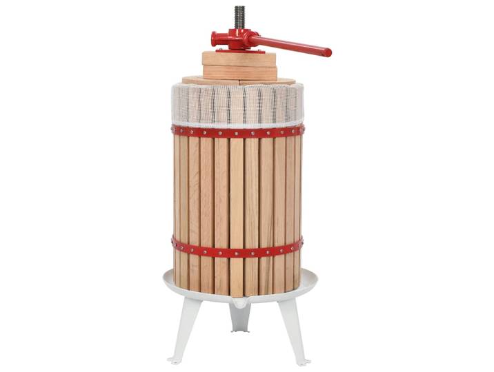 vidaXL Obst- und Weinpresse mit Stoffbeutel 24 L Eichenholz