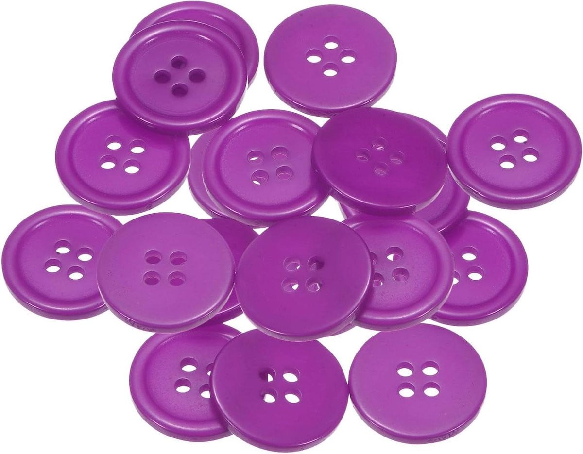 Lila ronde knopen van hars voor het repareren van kleding, 20 mm
