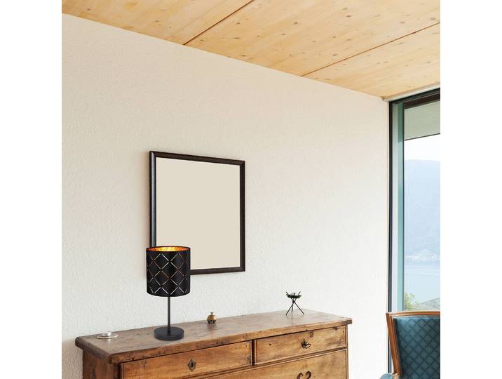 home24 Tafellamp Sunna III Ø 15cm zwart velours LED E14
