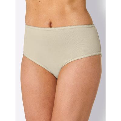 Hüftslip, Damen, Gr. 44, 3 Stk., beige (steingrau, sand, bordeaux), 100% Baumwolle, Unterhosen
