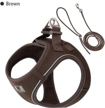 Uplifted Finds Reflective Adjustable Mesh Pet Harness And Leash Set brown xxxs