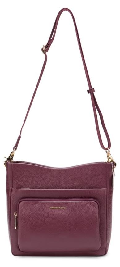 Mandarina Duck Leder Umhängetasche Mellow Leather Crossover Bag Sin weinrot