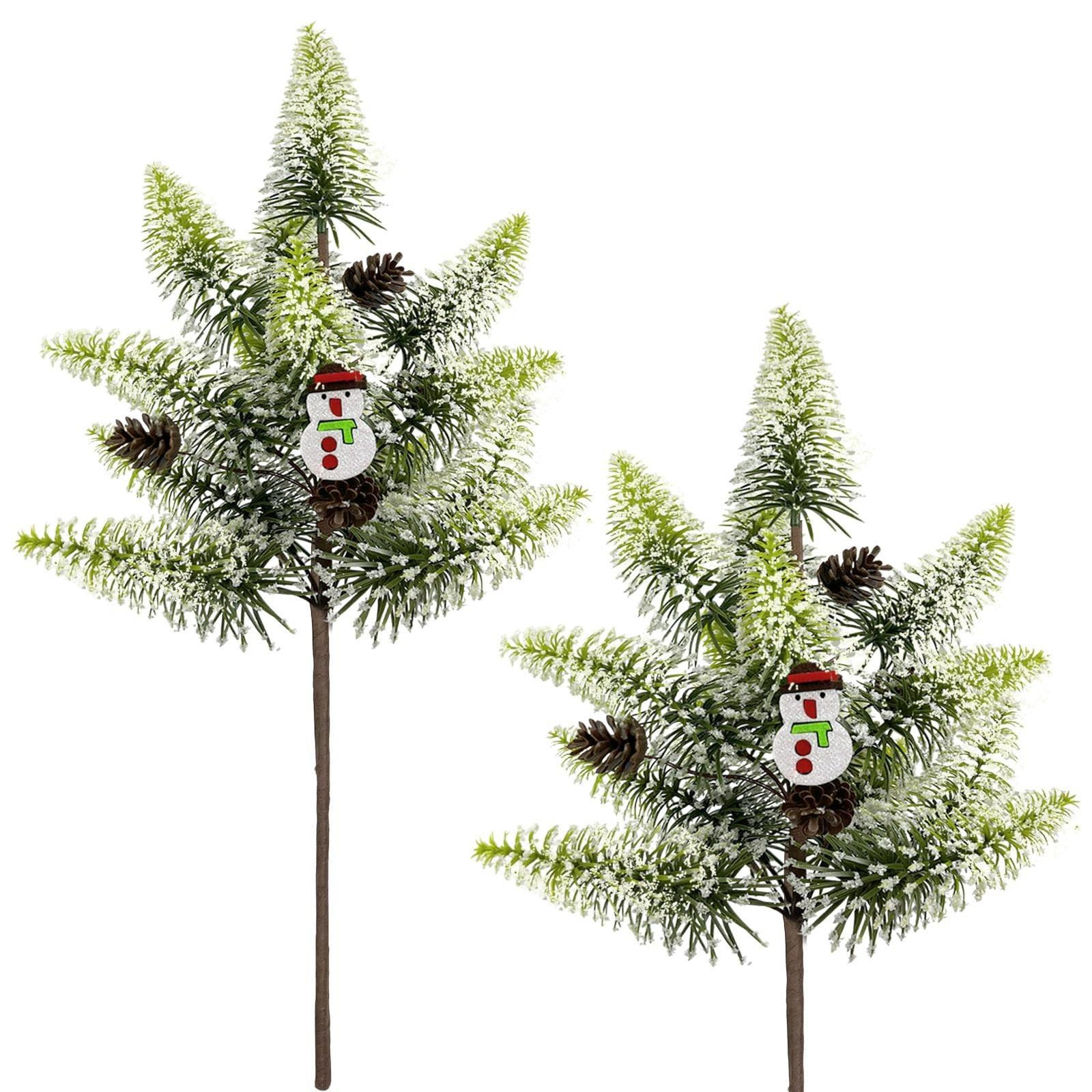 Kunstmatige kerstboom takken met sneeuwman decoratie