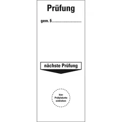 Grundetikett Prüfung gemäß §...Nächster Prüfung, Folie, ablösbar, 40x100mm, 40/Heft
