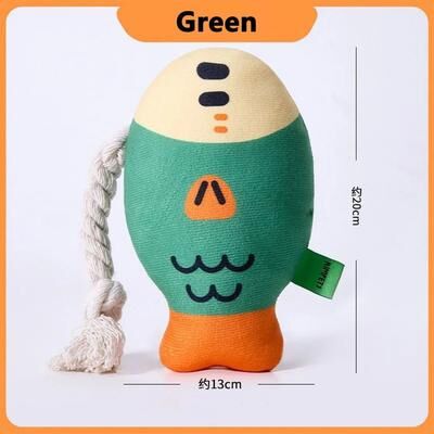 Inspired Living Durable Squeaky Plush Chew Toy For Dogs green