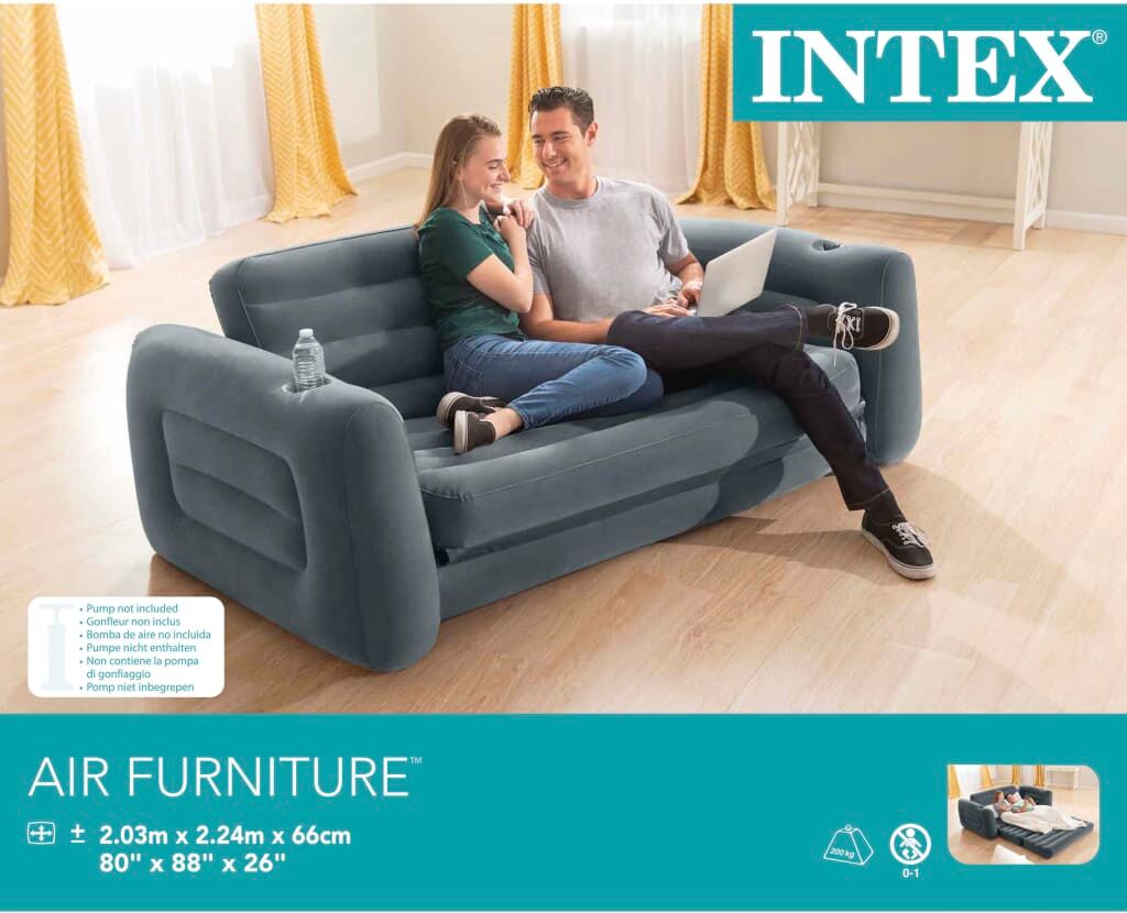 INTEX Canapé gonflable Gris Vinyle