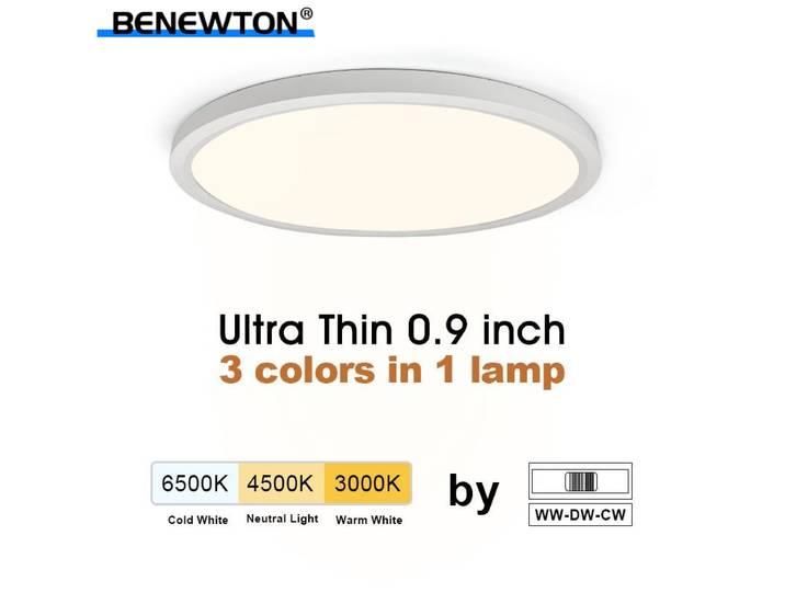Plafonniers LED modernes ultra-minces de 50 cm avec interrupteur DIP 44W, anti-moustiques, pour chambre et salon, forme ronde