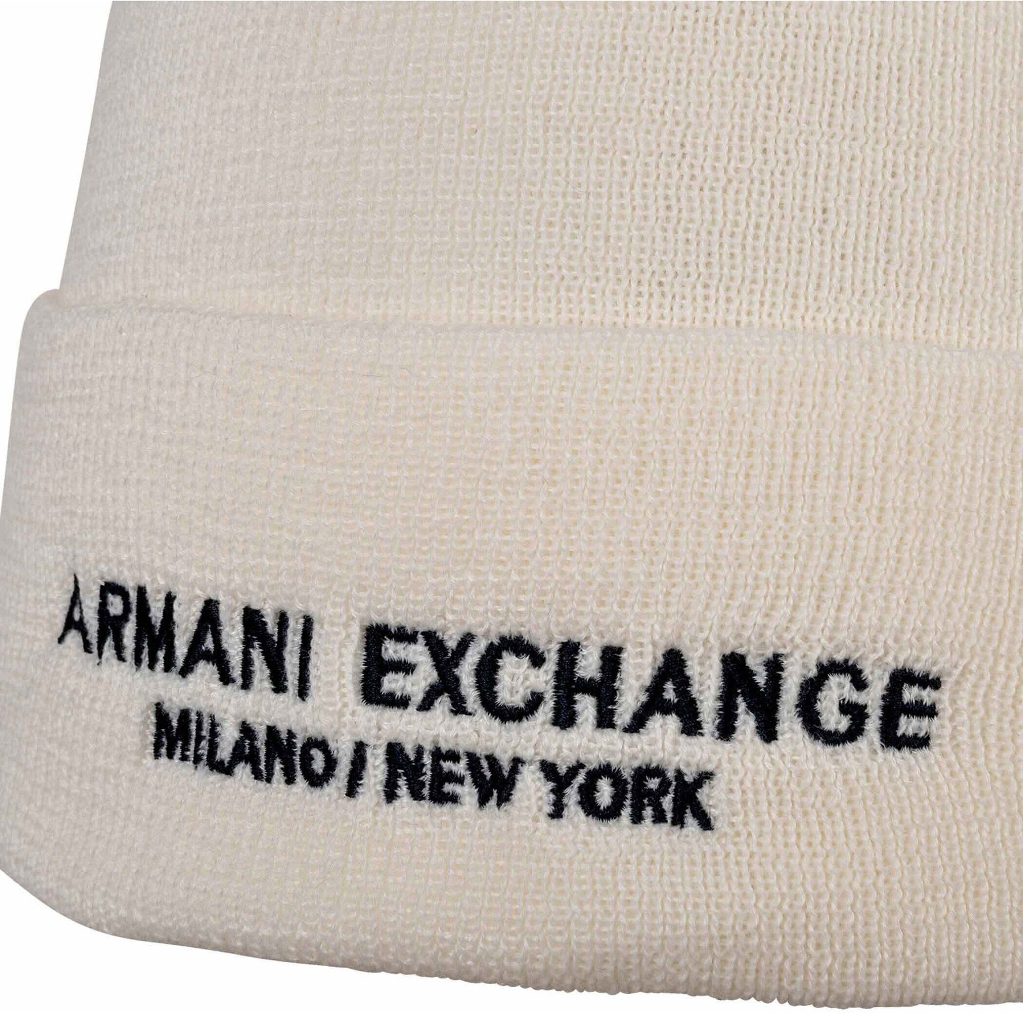 Giorgio Armani Beanie ARMANI EXCHANGE "Mütze Cappello Beanie", Herren, weiß, Mützen Beanie