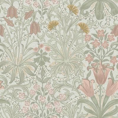 William Morris at Home Woodland Weeds Peony & Sage Wallpaper - N/A