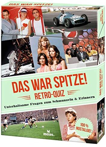 Stefan Heine - moses. Das war spitze! Retro Quiz l Nostalgie Gesellschaftspiel für Erwachsene l 50 XXL Quizkarten mit unterhaltsamen Quiz Fragen zum Schmunzeln und Erinnern - Preis vom 09.10.2026 07:28:09 h