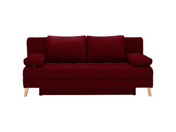 Cantus Schlafsofa, Dunkelrot, Holz, Buche, 2-Sitzer, 195x90x90 cm, Schlafen auf Sitzhöhe, Wohnzimmer, Sofas & Couches, Schlafsofas, Schlafsofas mit Bettkasten