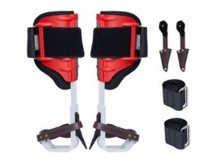 VEVOR Pointes d'escalade d'arbre, 1 paire, crampons d'escalade d'arbre en aluminium, charge de 158 kg, équipement avec sangles et protecteurs de pointes, pour grimpeurs, cueillette de fruits, rouge