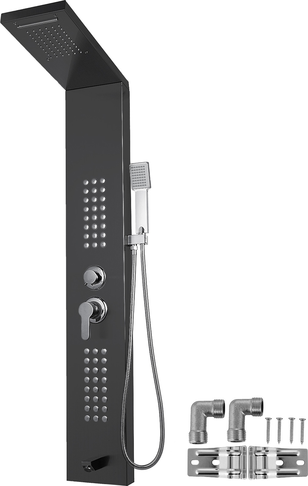 VEVOR Edelstahl Duschpaneel Thermostat Set Regendusche Wasserfall Massage Duscharmatur