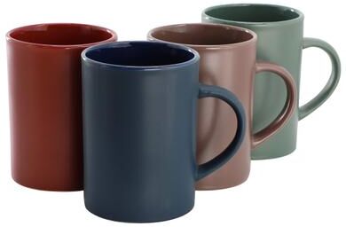 Gibson 17oz 4 Piece Stoneware Mug Set in Assorted Colors